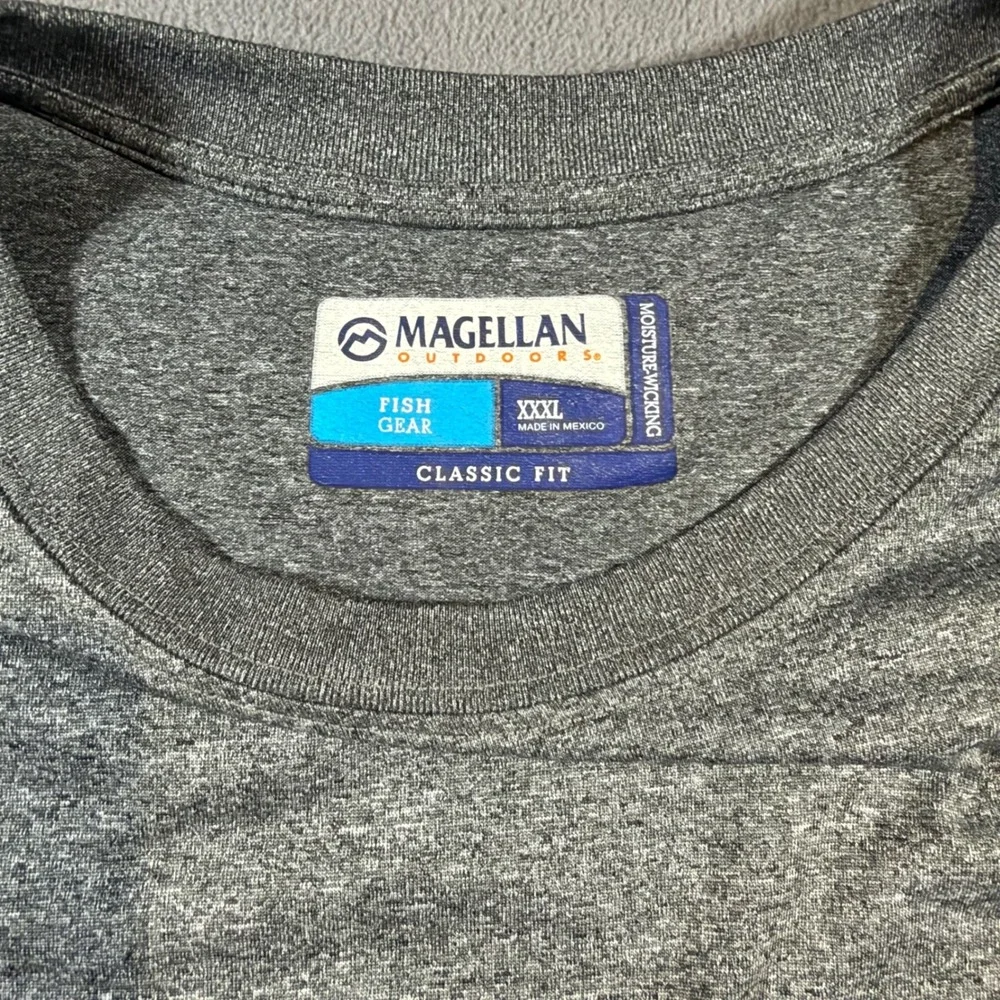 Magellan Outdoors Fish Gear Mens XXXL Gray Long Sleeve Performance Fishing Shirt